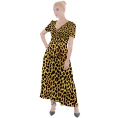 Fur-leopard 2 Button Up Short Sleeve Maxi Dress by skindeep