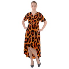 Leopard-print 3 Front Wrap High Low Dress by skindeep