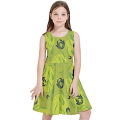 Folk Flowers Pattern  Kids  Skater Dress by Eskimos