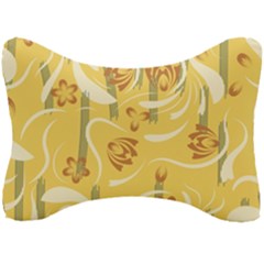 Folk Flowers Pattern  Seat Head Rest Cushion by Eskimos