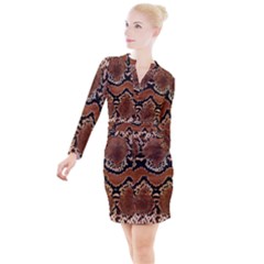 Leatherette Snake 3 Button Long Sleeve Dress by skindeep