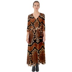 Leatherette Snake 3 Button Up Boho Maxi Dress by skindeep