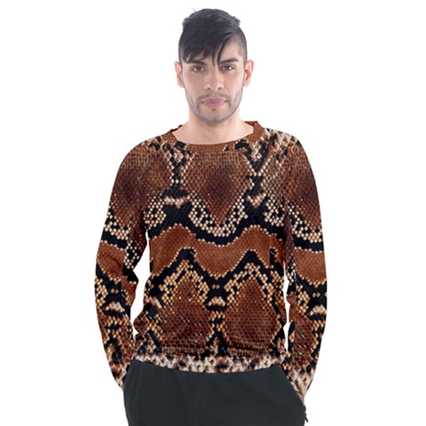 Leatherette Snake 3 Men s Long Sleeve Raglan Tee by skindeep