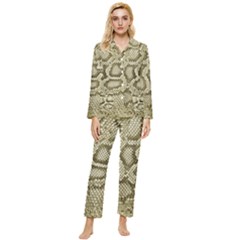 Leatherette Snake 4 Womens  Long Sleeve Pocket Pajamas Set by skindeep