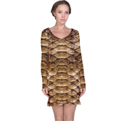 Reptile Skin Pattern 11 Long Sleeve Nightdress by skindeep