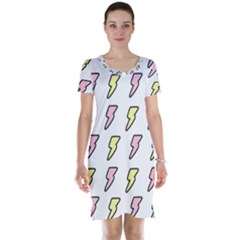 Pattern Cute Flash Design Short Sleeve Nightdress by brightlightarts