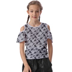 8 Bit Newspaper Pattern, Gazette Collage Black And White Kids  Butterfly Cutout Tee by Casemiro