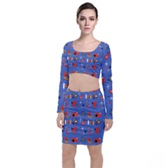 Blue 50s Top And Skirt Sets by NerdySparkleGoth