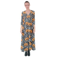 Halloween Jack O Lantern Button Up Maxi Dress by NerdySparkleGoth