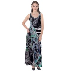 Robotic Endocrine System Sleeveless Velour Maxi Dress by MRNStudios