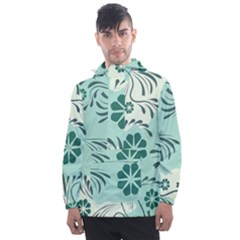 Folk Flowers Pattern  Men s Front Pocket Pullover Windbreaker by Eskimos