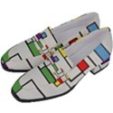 Colorful Rectangles Women s Chunky Heel Loafers View2