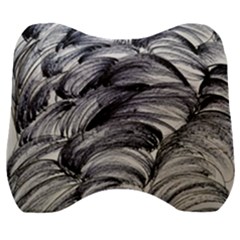 Monochrome Smudge Velour Head Support Cushion by kaleidomarblingart