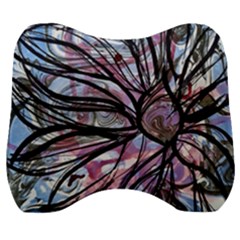 Mixed Media Petals Velour Head Support Cushion by kaleidomarblingart