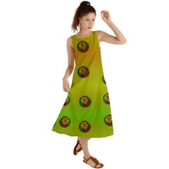 Sun Flowers For Iconic Pleasure In Pumpkin Time Summer Maxi Dress by pepitasart