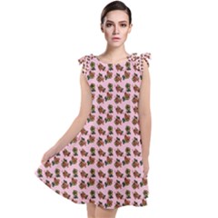 Cute Deer Pattern Pink Tie Up Tunic Dress by snowwhitegirl