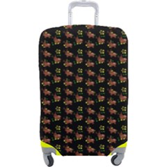 Cute Deer Pattern Black Luggage Cover (large) by snowwhitegirl