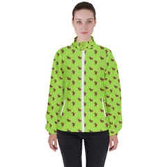 Kawaii Cute Deer Green Women s High Neck Windbreaker by snowwhitegirl