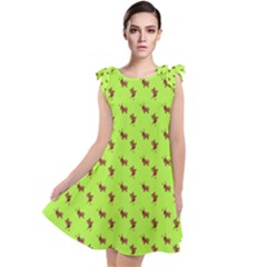 Kawaii Cute Deer Green Tie Up Tunic Dress by snowwhitegirl