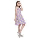 Yellow Hearts On A Light Purple Background Kids  Skater Dress View3