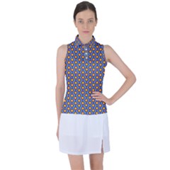 Yellow Circles On A Purple Background Women s Sleeveless Polo Tee by SychEva