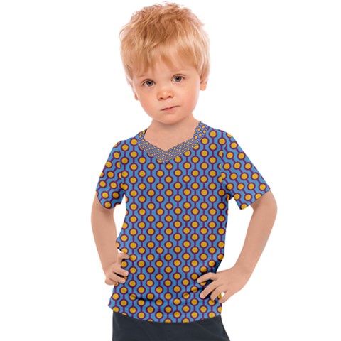 Yellow Circles On A Purple Background Kids  Sports Tee by SychEva