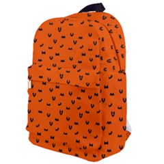 Halloween, Black Bats Pattern On Orange Classic Backpack by Casemiro