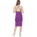 Pink and green leopard spots pattern Bodycon Cross Back Summer Dress View2