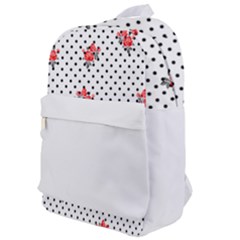 Red Vector Roses And Black Polka Dots Pattern Classic Backpack by Casemiro