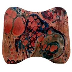 Abstract Marbling Velour Head Support Cushion by kaleidomarblingart