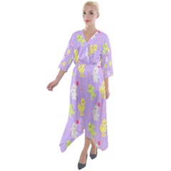 My Adventure Pastel Quarter Sleeve Wrap Front Maxi Dress by thePastelAbomination