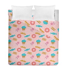 Funny Sweets With Teeth Duvet Cover Double Side (full/ Double Size) by SychEva