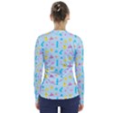Arcade Dreams Blue  V-Neck Long Sleeve Top View2