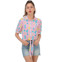 Arcade Dreams Pink Tie Front Shirt  by thePastelAbomination