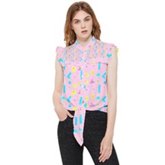 Arcade Dreams Pink Frill Detail Shirt by thePastelAbomination