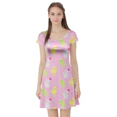 Pastel Adventure Short Sleeve Skater Dress by thePastelAbomination