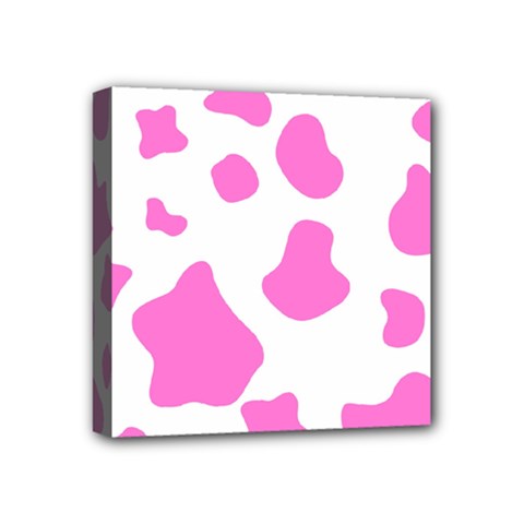 Pink Cow Spots, Large Version, Animal Fur Print In Pastel Colors Mini Canvas 4  X 4  (stretched) by Casemiro