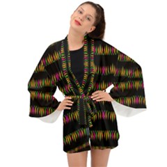 Candle Lights In Warm Cozy Festive Style Long Sleeve Kimono by pepitasart