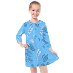 Folk Flowers Pattern Floral Surface Design Seamless Pattern Kids  Quarter Sleeve Shirt Dress by Eskimos