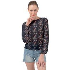 Digital Springs Banded Bottom Chiffon Top by Sparkle