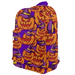 Purple And Orange Pumpkins, Crazy Halloween Pattern, Jack O  Lantern Classic Backpack by Casemiro