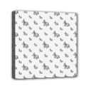 Grey Unicorn Sketchy Style Motif Drawing Pattern Mini Canvas 6  x 6  (Stretched) View1