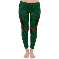 Halloween Pumkin Lady In The Rain Classic Winter Leggings by pepitasart