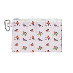 Bullfinches Sit On Branches Canvas Cosmetic Bag (medium) by SychEva