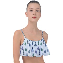 Coniferous Forest Frill Bikini Top by SychEva