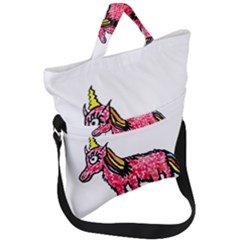 Unicorn Sketchy Style Drawing Fold Over Handle Tote Bag by dflcprintsclothing