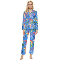 Bright Butterflies Circle In The Air Womens  Long Sleeve Pocket Pajamas Set by SychEva