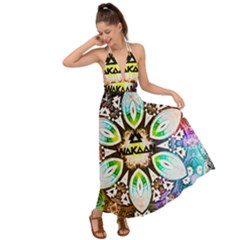 375 Chroma Digital Art Custom Backless Maxi Beach Dress by Drippycreamart