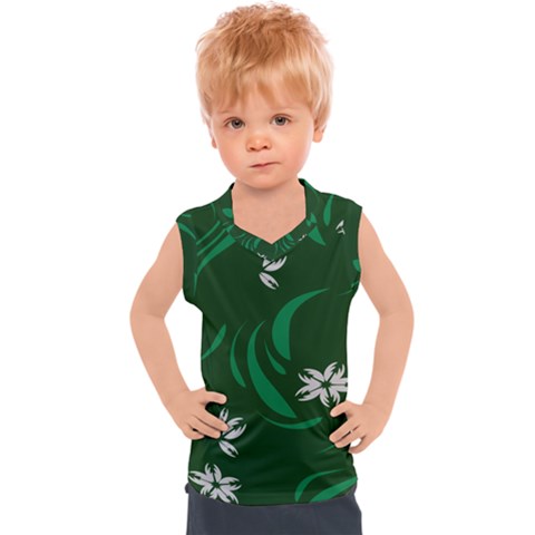 Folk Flowers Print Floral Pattern Ethnic Art Kids  Sport Tank Top by Eskimos