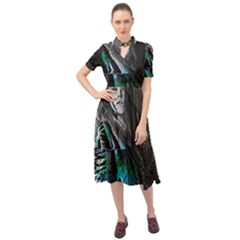 Glitch Witch Keyhole Neckline Chiffon Dress by MRNStudios